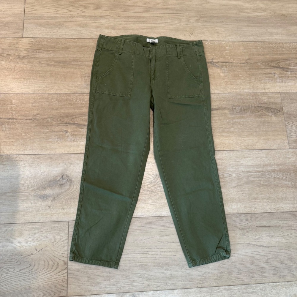 J.Crew Olive Green Cotton Utility Patch Pocket 24" Inseam Pants Women's 6 EUC